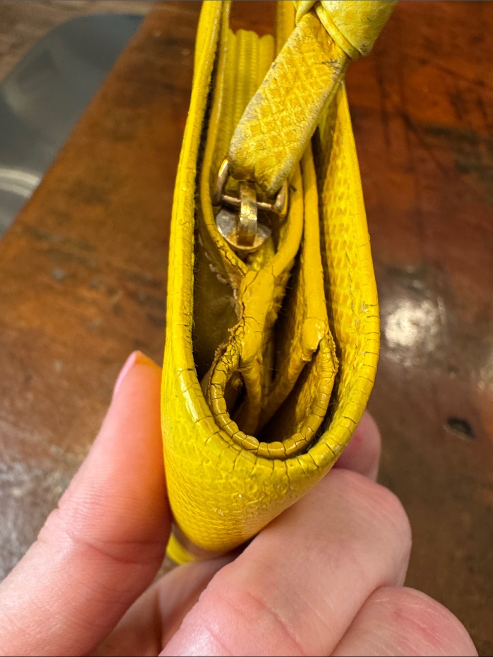 Bottega Veneta Yellow Leather Snap Wallet - Picture 16 of 16